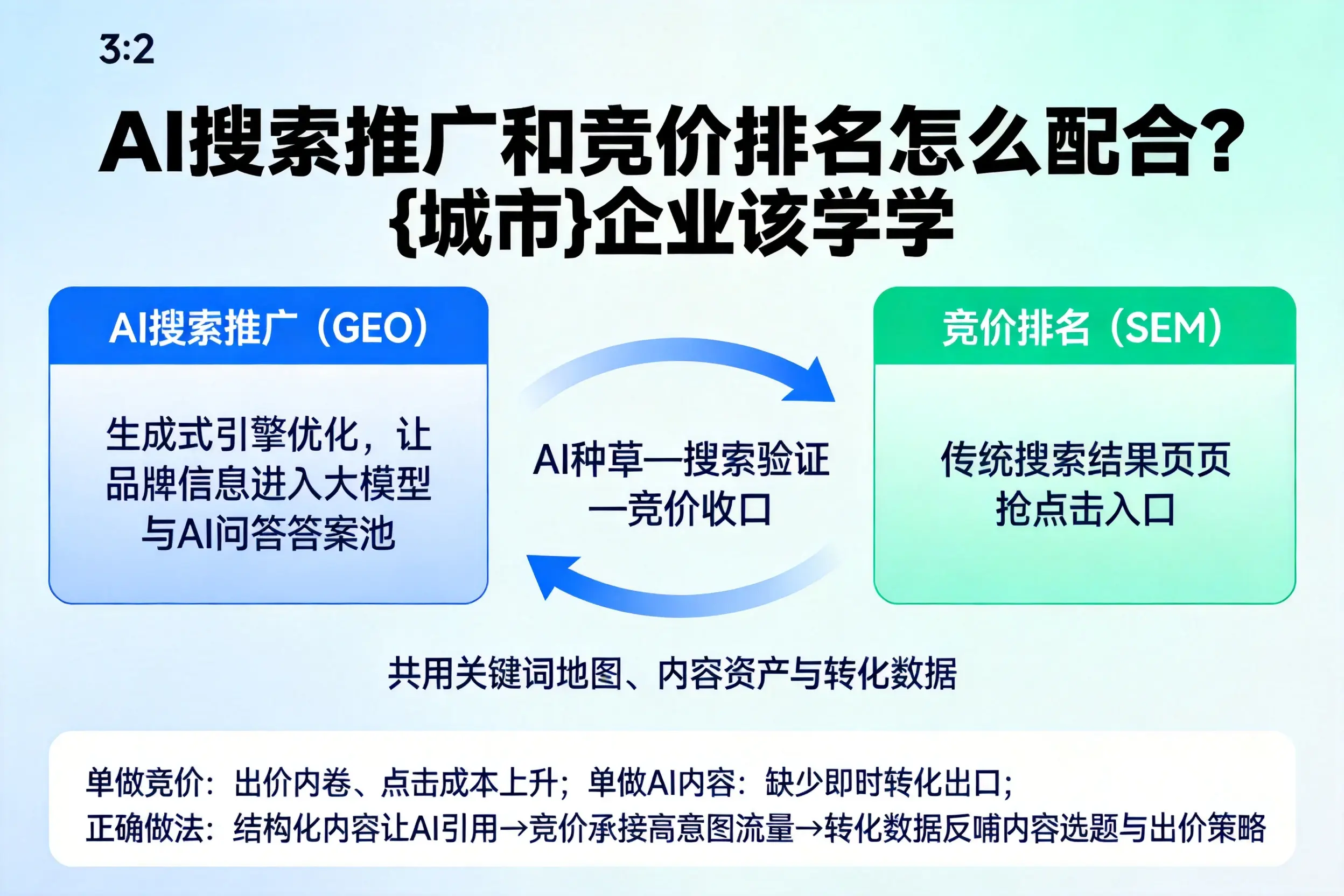 AI搜索推广和竞价排名怎么配合？包头企业该学学
