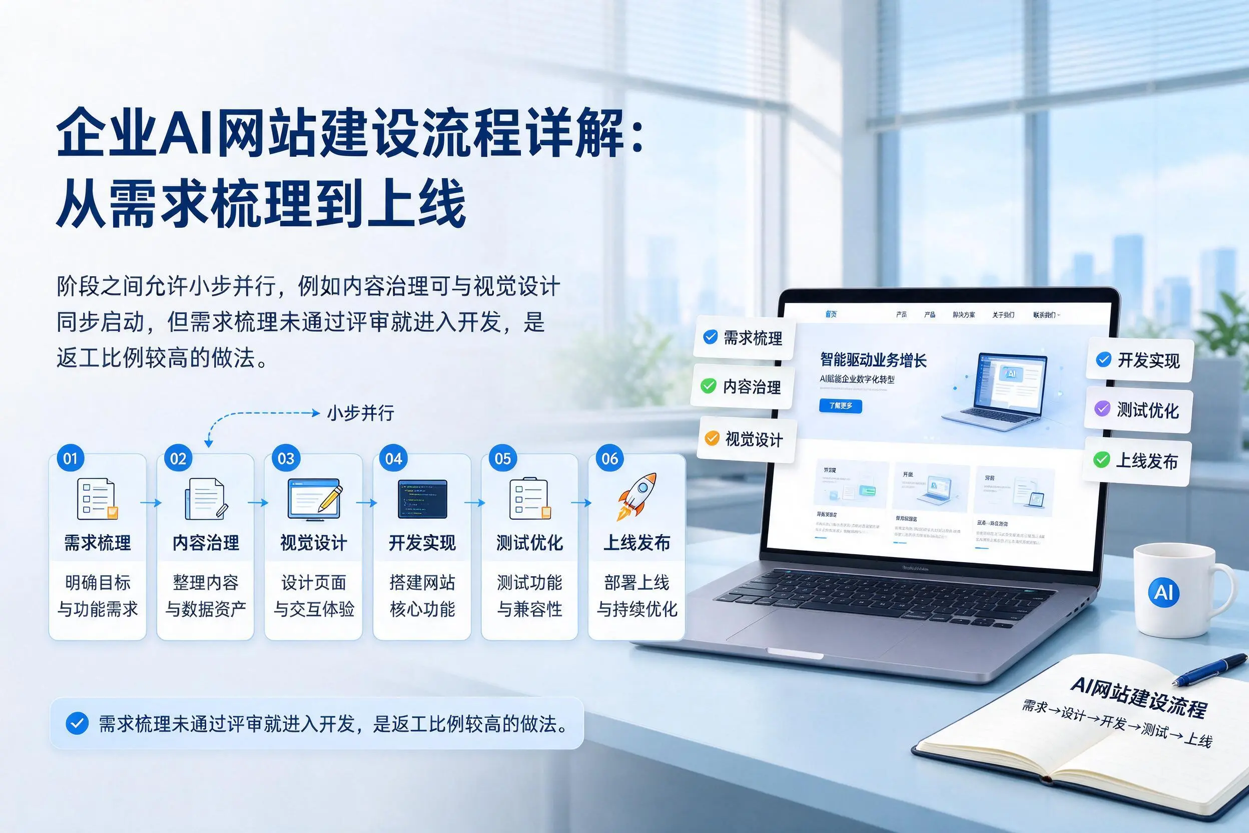 包头企业AI网站建设流程详解：从需求梳理到上线