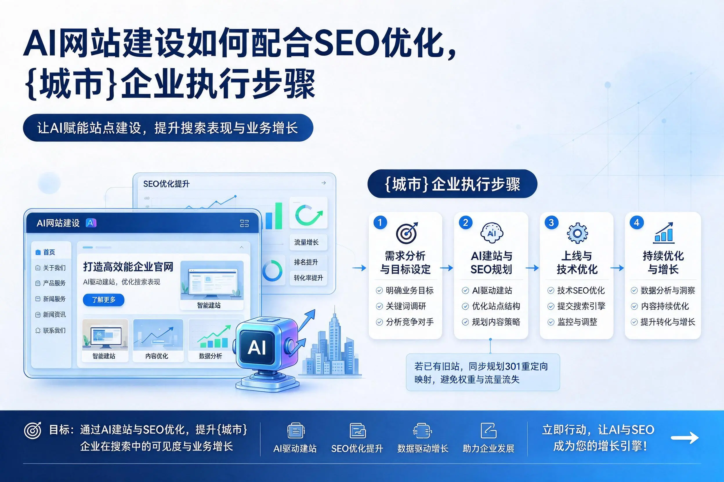 AI网站建设如何配合SEO优化，包头企业执行步骤