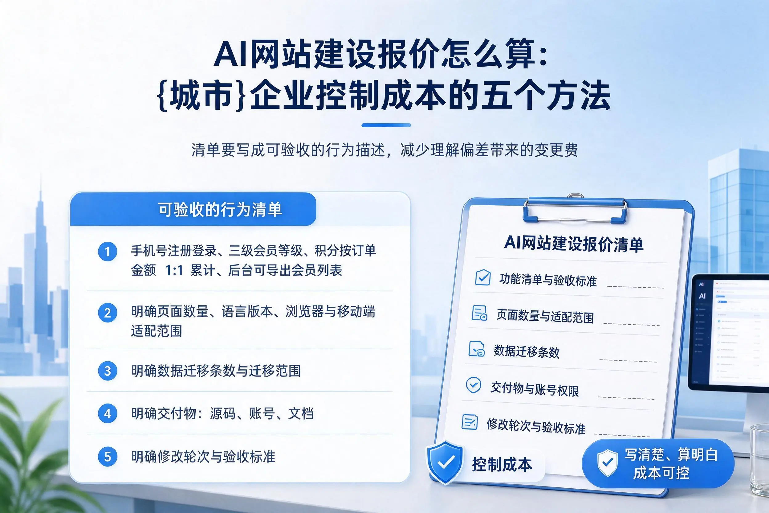 AI网站建设报价怎么算:包头企业控制成本的五个方法